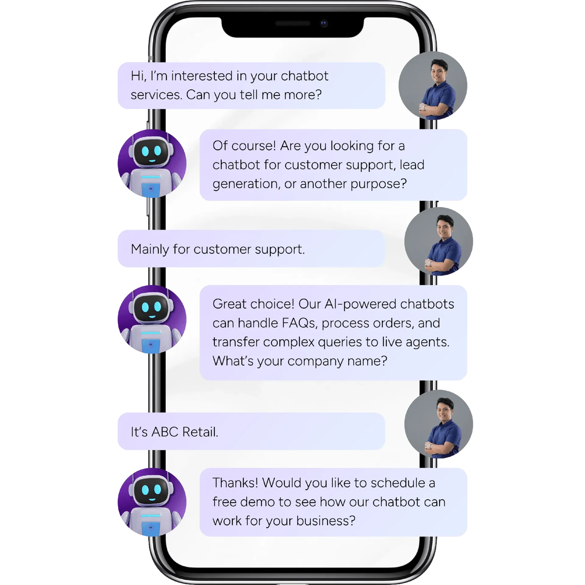 Chat conversation example